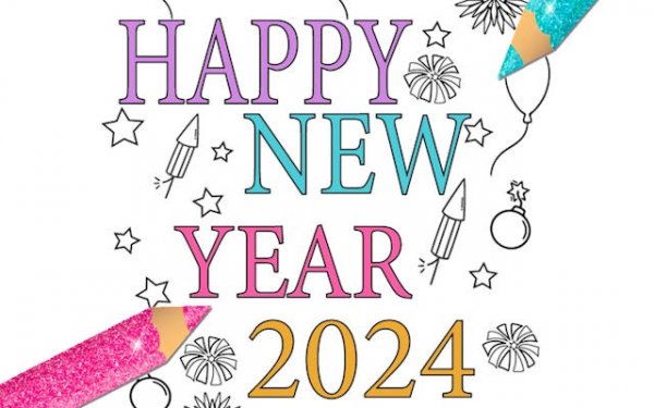 Happy New Year 2024 Coloring Game - Free Digital Coloring Book Online